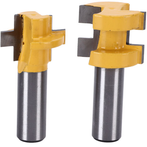 2 Pièces Fraise Rainure Langue T Slot Outil de Coupe pour Travail du Bois, Manche 1/2 Pouce (1/5)