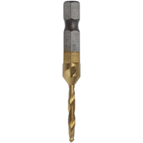 Foret à tarauder hexagonale revêtue titane pour vis métriques M3, idéale bois (1/5)