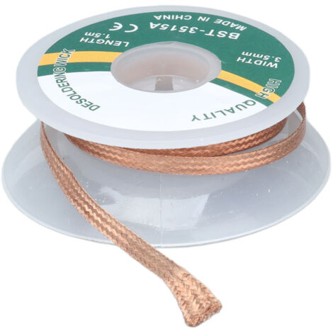 Mèche à dessouder sans nettoyage, alliage cuivre, faible résidu, 1,5 m x 3,5 mm (3515A) (1/5)