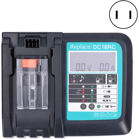 Chargeur de batterie Li-ion pour DC18RC 14.4V/18V, compatible BL1860 BL1430, 100‑240V prise JP (1/5)