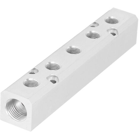 Bloc de distribution d'air pneumatique, collecteur G1/2 entrée G1/4 sortie, diviseur 30x30mm SY30‑02‑5F (1/5)