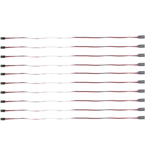 10 Pièces Câble d'Extension Servo 3 Broches 50cm pour Voiture Modèle Radiocommandée - Connecteur Mâle/Femelle à Âme en Laiton (1/5)