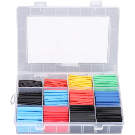 Kit de 560 tubes thermorétractables 2:1 pour isolation électrique, 12 tailles et 5 couleurs (1/5)