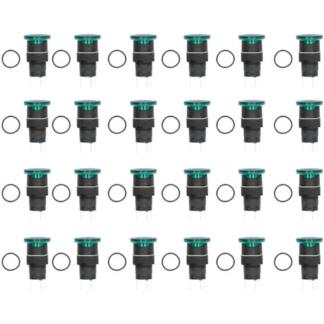 25 Interrupteurs à Bouton Champignon Autobloquants avec Lumière Verte BEM‑LA16‑11MDS‑GAC DC24V (1/5)