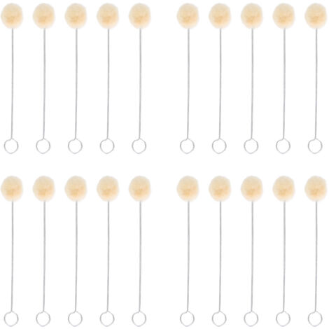 20 Pièces Brosse à Boule de Laine pour Teinture et Polissage du Cuir avec Manche en Métal pour Projets DIY (1/5)