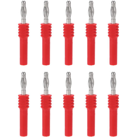 10PCS Connecteurs Banane 4mm Mâle vers 2mm Femelle J.20025 pour Multimètre et Applications Industrielles Rouge (1/5)