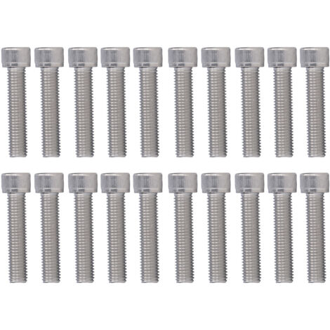 20 Vis à tête hexagonale creuse A2-70 en acier inoxydable M12x1.75 x 50 mm, filetage gros, DIN 912, lot de 20 pièces (1/5)