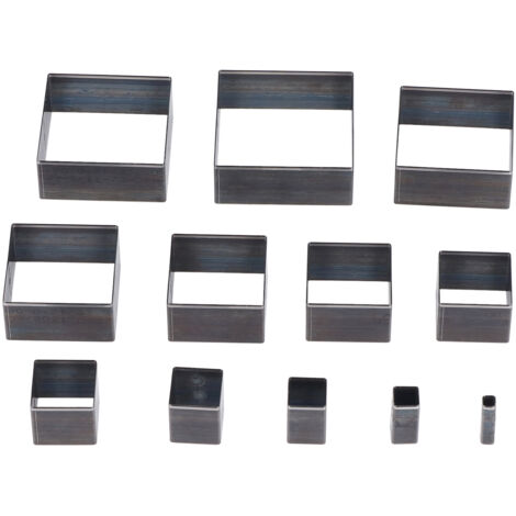 12 Pièces Moules de Découpe en Cuir Acier Alliage, Emporte‑Pièces Carrés pour Tissu, Argile, Caoutchouc 5‑60mm (1/5)