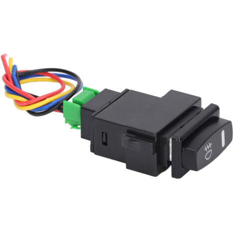 Interrupteur de modification pour feux de brouillard, bouton-poussoir avec indicateur LED, câblage 12V 10A pour voiture (1/5)