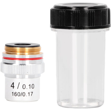 Objectif de microscope achromatique 4X argenté avec interface standard 20.2mm pour observation précise (1/5)