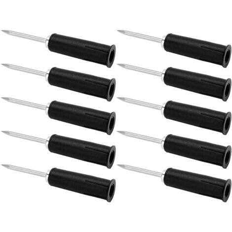 10 pièces Connecteurs Banane à Pointe de Perçage, Apparence PVC, Pins de Conversion Isolés 2mm à 4mm pour Multimètre, Noir (1/5)