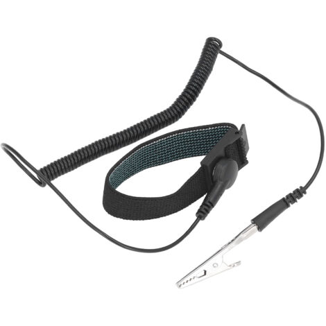 Bracelet antistatique réglable et réutilisable pour équipements électroniques, couleur noire (1/5)