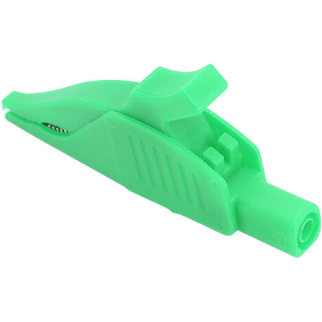 Pince de test électrique 32A/1000V pour batterie voiture, clip de sécurité avec couverture isolante PA, laiton, queue 4mm/0.2in, vert (1/5)