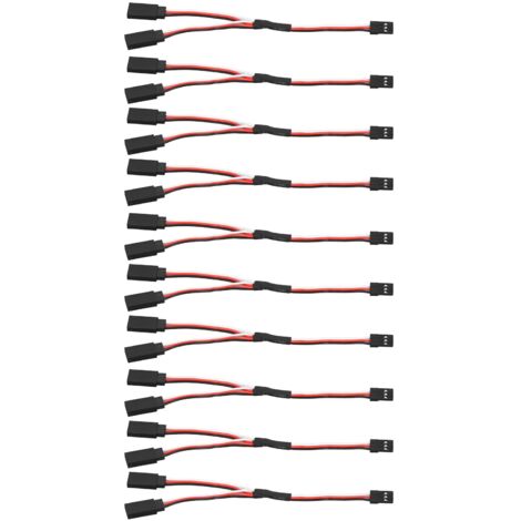 10 Câbles d'Extension Servo 3 Broches Femelle-Mâle en Y pour Radiocommande, 150mm (5.91in) (1/5)