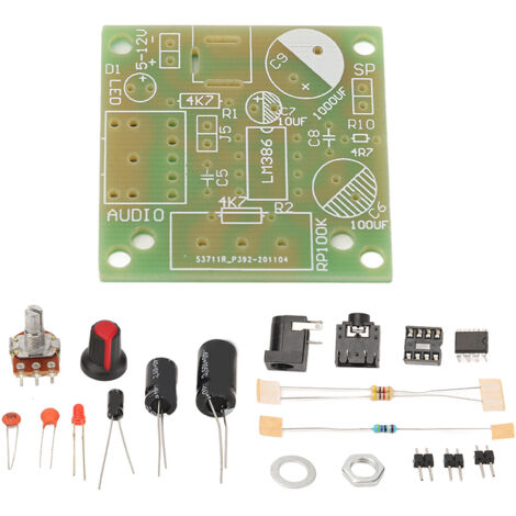 Kit d'Amplificateur Audio LM386 Mini Super Intelligent, Module Électronique DIY Carte PCB FR4‑A 3‑12V (1/5)