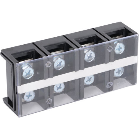 Bloc de bornes double rangée 600V avec couvercle, connecteur de puissance en cuivre, bornier pour câblage électrique, 8 points de connexion. (1/5)