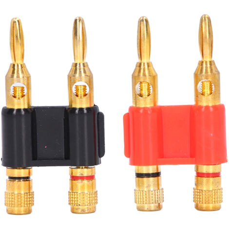 2 Pièces Connecteurs Banane Mâle Double Empilables Laiton pour Câbles Enceintes 32A 1000V (1/5)