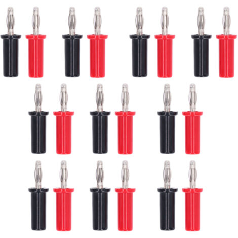 10 Ensembles de Connecteurs Banane Mâle 4mm en Laiton à Souder Type Lanterne Rouge et Noir J.10013 (1/5)