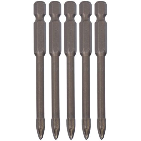 5 Pièces Foret à Percer Croisé 1/4 Pouce Tige Hexagonale pour Carrelage, Verre, Céramique, Béton - Outil en Alliage Dur 6mm (1/5)