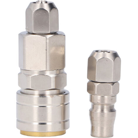 Raccord Pneumatique Auto-Bloquant en Acier Inoxydable Nickelé - Connexion Rapide pour Tuyau 8mm (SP+PP20)