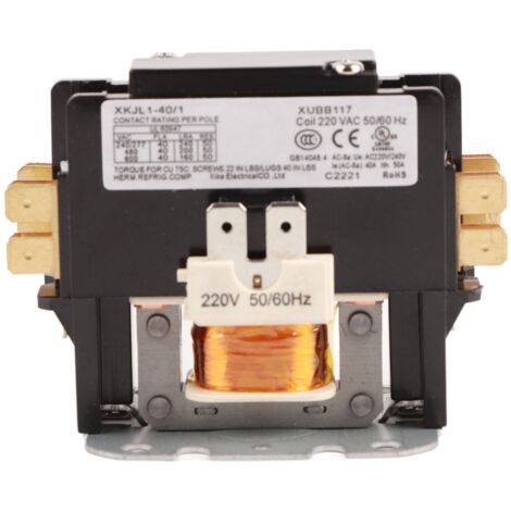 Contacteur AC robuste en plastique thermodurci Pa66 pour climatiseur, 220V 50/60Hz 1P, contacteur de condenseur