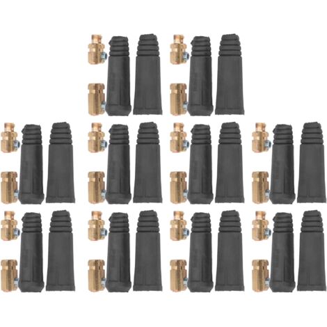 10 Pièces Connecteur de Câble de Soudure en Laiton avec Bouchon en Caoutchouc, Raccord Rapide pour Machine à Souder Européenne (1/5)