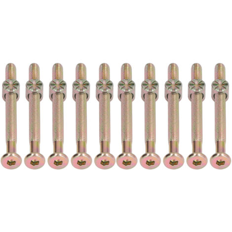 10 Sets Vis à tête cylindrique hexagonale M6 en acier galvanisé inoxydable pour meubles et lits bébé, Kit de quincaillerie M6x70mm (1/5)