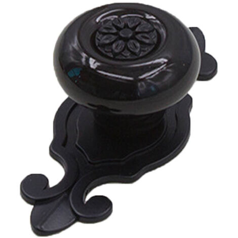 Poignée de tiroir vintage en céramique noire pour meuble et armoire (1/3)