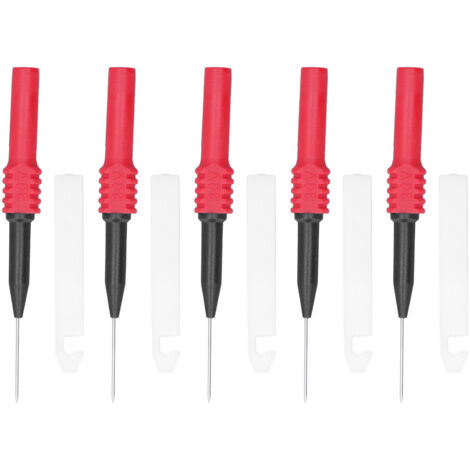 5 Pièces Aiguilles de Test 0.7mm avec Gaine - Accessoires pour Multimètre Rouge (1/5)