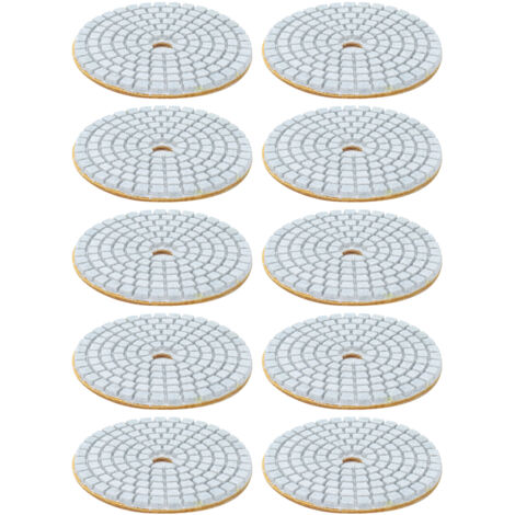 10 Disques de Polissage Diamantés 3 Pouces Humides - Pads Souples pour Granit et Marbre - Lot de 10 - Grain 150 (1/5)