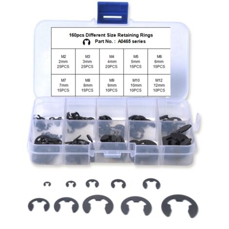 Bague d'arrêt externe métallique durable et portable, circlip, rondelle E-clip pour fixation (1/5)