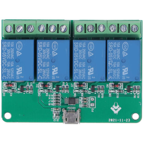 Module Relais 4 Canaux 5V pour Carte d'Extension USB Contrôle Intelligent PC Commutateur Automatique (1/5)