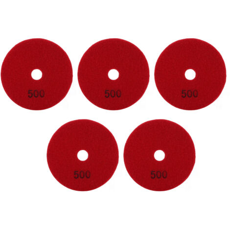 5 disques diamantés de polissage humide 4 pouces pour marbre granit céramique, grain 500, kit de 5 pièces (1/5)