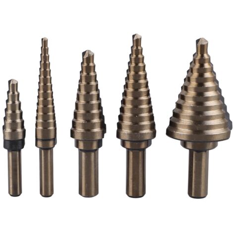 Ensemble de 5 Forets à Cône Carbure, 3/16 à 1‑3/8 Pouce, pour Bois, Métal et Plastique (1/5)