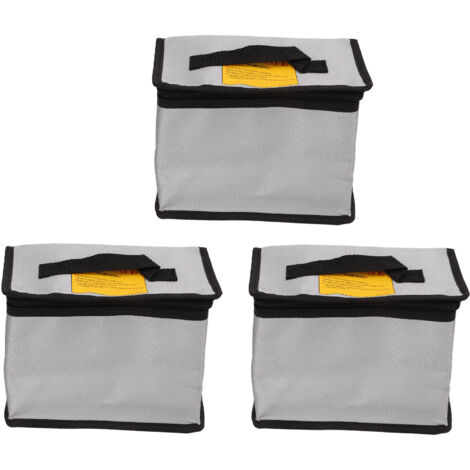 3PCS Sac de Rangement pour Batteries au Lithium Antifeu Portable avec Fermeture Éclair (1/5)