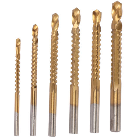 6 Forets à Dents Spirale HSS 3-8mm pour Bois Métal Plastique - Lot de 6 Pièces (1/5)