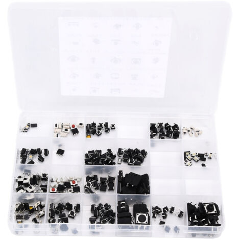 Kit de 250 Interrupteurs Poussoirs Tactiles Micro - 25 Valeurs pour Équipements Audio et Télévisions (1/5)