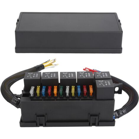 Boîte de Relais 12V 6 Relais 11 Fusibles ATC ATO Étanche pour Voiture Bateau Yacht (1/5)