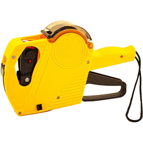 Étiqueteuse manuelle robuste à 8 chiffres avec couvercle, confortable et pratique, machine à étiqueter jaune (1/5)