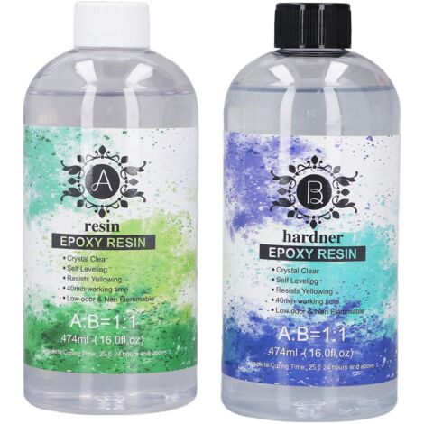 Colle époxy AB haute transparence, résistante au jaunissement, pour moulage, soudure, bricolage et revêtement. (1/5)