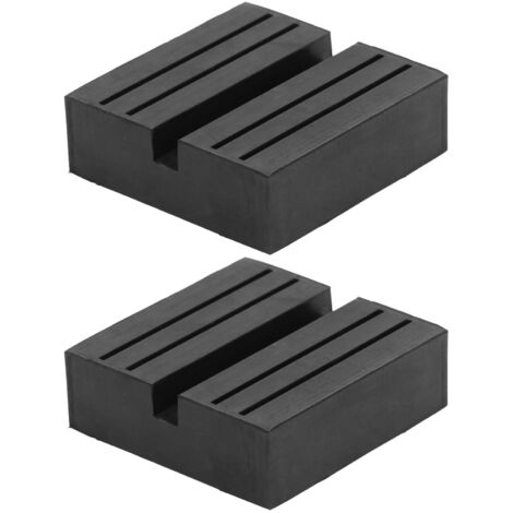 2 Pièces Coussin Caoutchouc pour Cric, Support Universel Rail avec Fente, Haute Résistance à l'Écrasement, Adaptateur pour Entretien Auto (1/5)