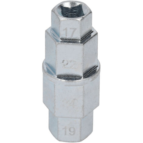 Clé à axe hexagonale pour moto, extraction de fusée avant, douilles 17 19 22 24mm argentée