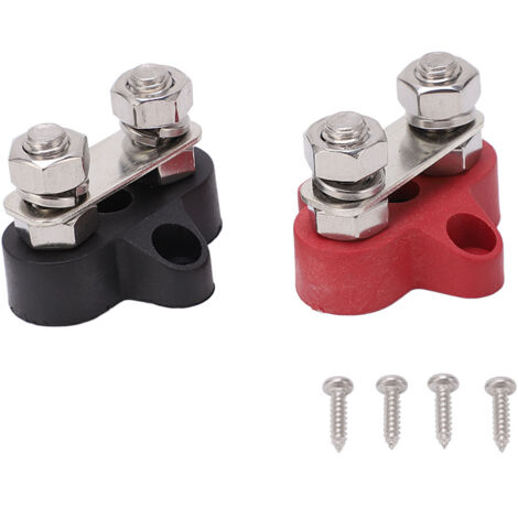 Bloc de bornes de batterie M8, jeu de connecteurs positif et négatif pour 12V 24V, voiture et bateau (1/5)
