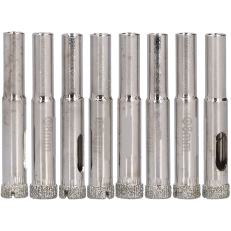 8 Pièces Trépan à Verre Diamanté en Acier Allié Résistant, Durable et Efficace pour Perçage Rapide (1/5)