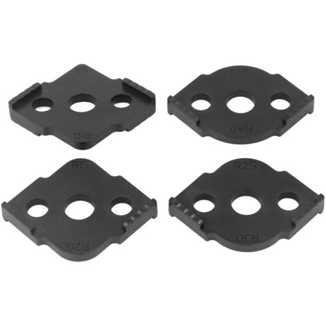 4 Pièces Gabarit de Routage à Rayon ABS Résistant à l'Usure pour Coins Arrondis et Demi-Ronds, Positionneur Noir pour Travail du Bois (1/5)
