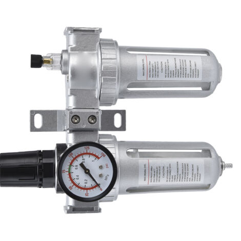 Kit Filtre Régulateur d'Air Comprimé avec Manomètre et Séparateur d'Eau pour Compresseur 2 Unités SFC300 (1/5)