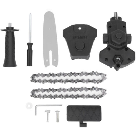 Support de tronçonneuse électrique sans fil avec poignée ABS noir et chaîne métallique pour travail du bois (1/5)