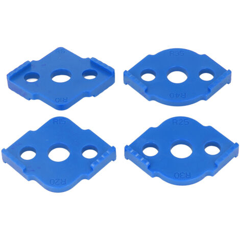 4 Pièces Gabarit de Routage à Rayon ABS Résistant à l'Usure pour Coins Arrondis et Demi-Ronds, Positionneur Bleu (1/5)