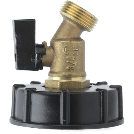 Adaptateur de Raccord de Vidange pour Réservoir IBC, Filetage Mâle, Robinet et Bouchon (1/5)