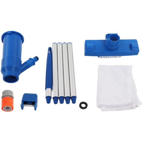 Kit de Nettoyage pour Piscine avec Aspirateur Jet, Baguette en Aluminium, Sac Filtre et Connecteur Rapide Standard Américain (1/5)